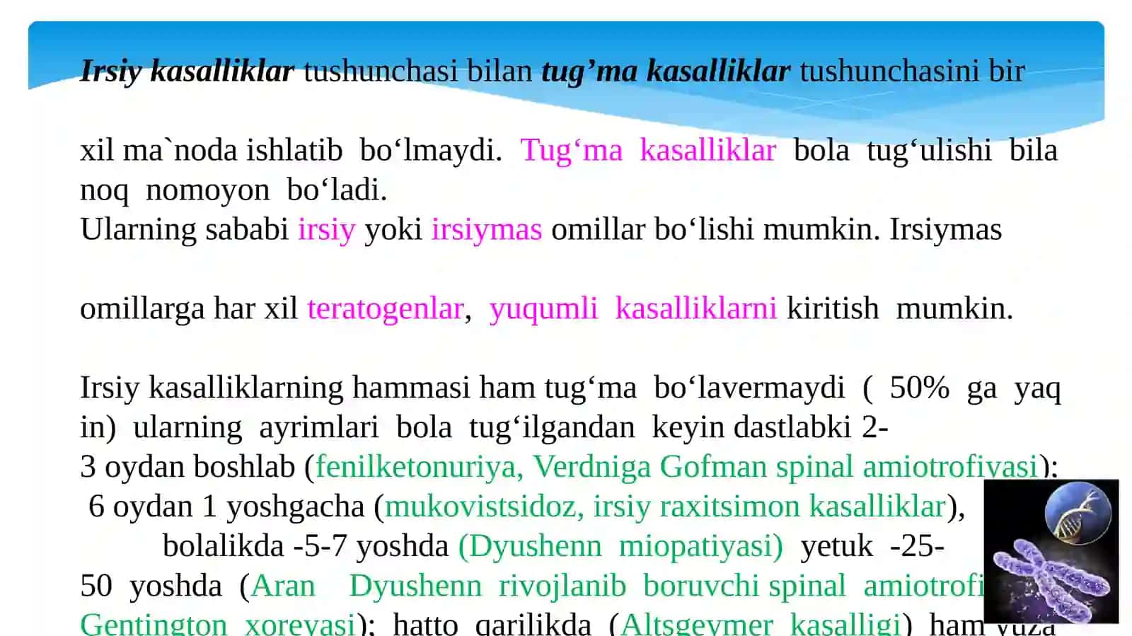 Irsiy kasalliklar tasnifi 4