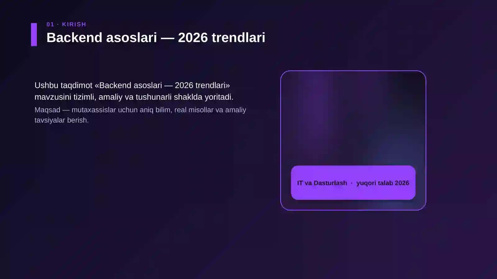 Backend asoslari — 2026 trendlari 4