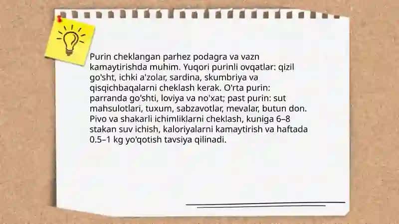 Podagra va semizlikni bartaraf etuvchi vosita 4