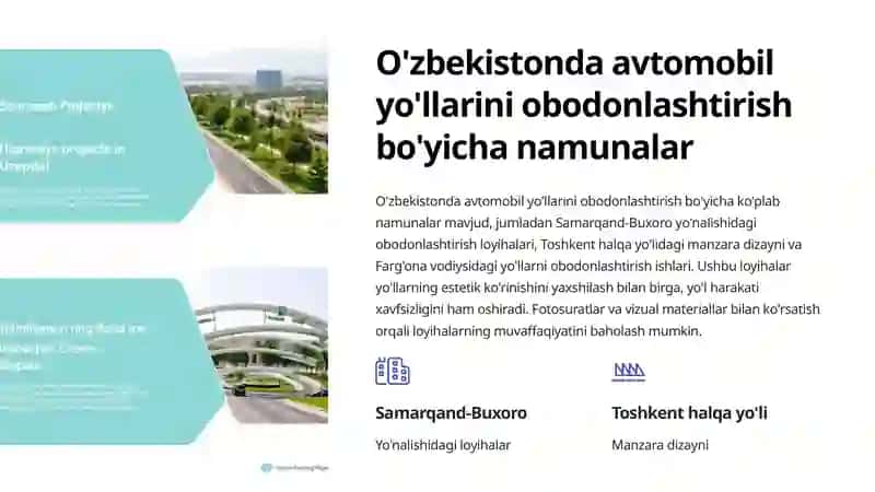 Avtomobil yo'llarini arxitektura manzrali obodonlashtirish 4