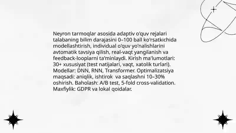 Sun'iy Neyron Tamoqlari Asosida Shaxsiylashtirilgan O'qitish 4