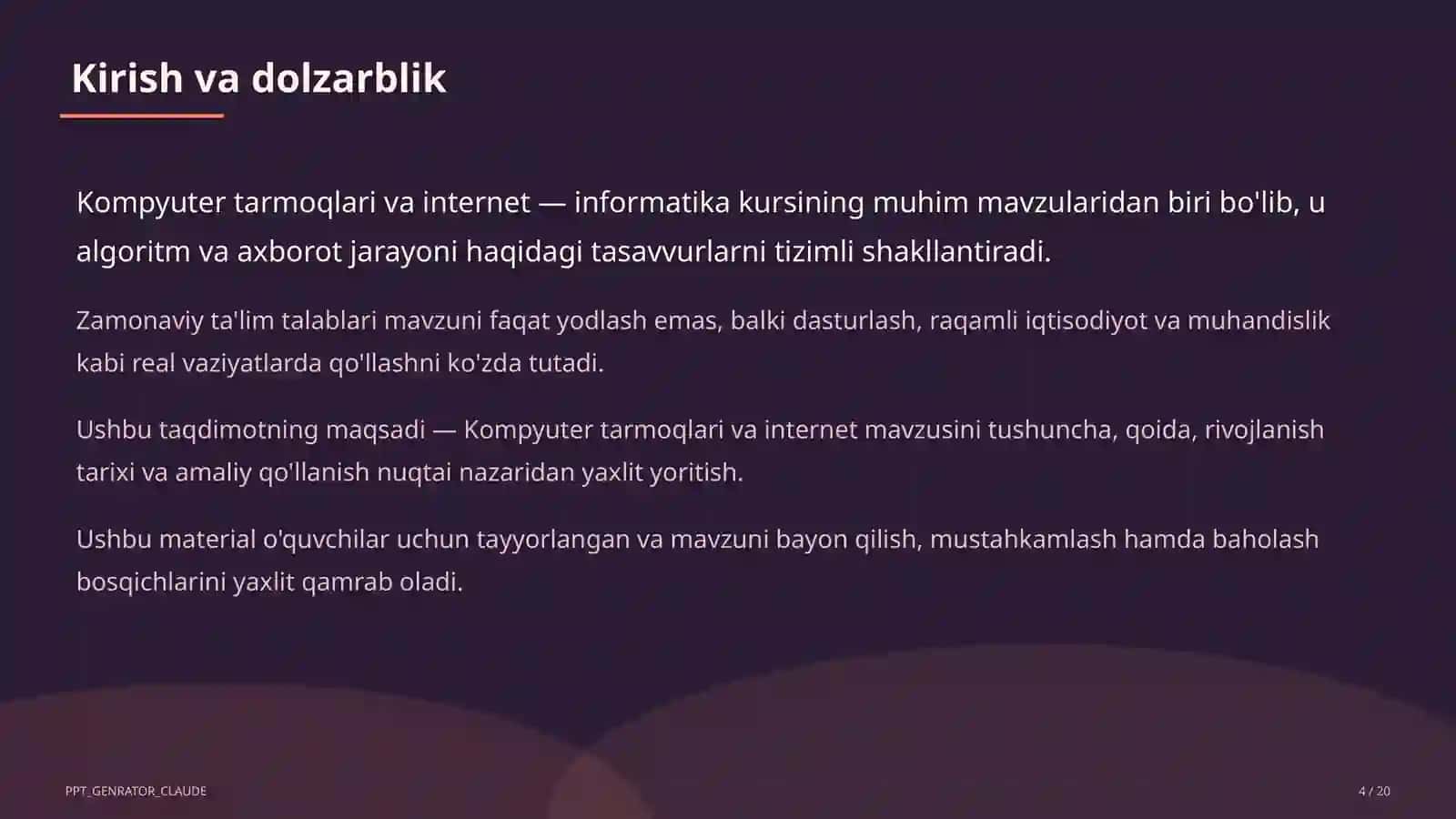 Kompyuter tarmoqlari va internet (9-sinf) 4