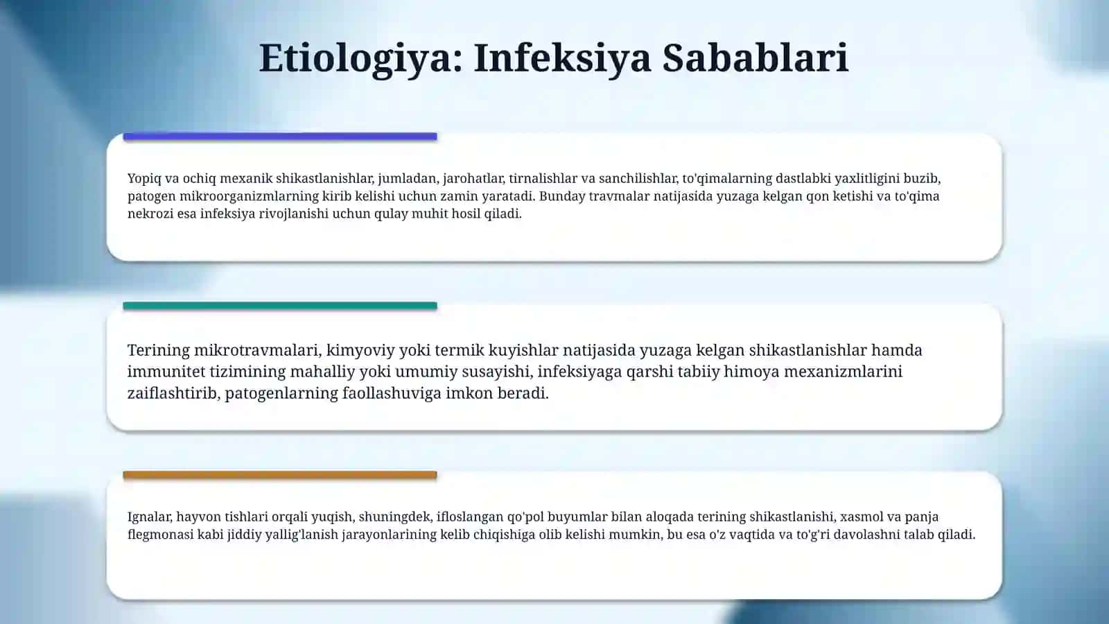 Xasmollar va Panja flegmonalarini kesib ochish. 4