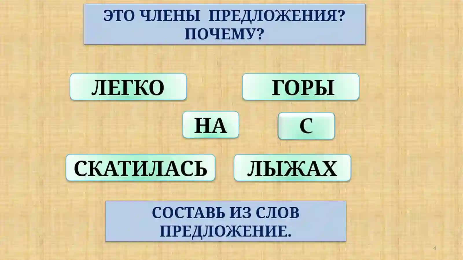 Главные члены предложения 4