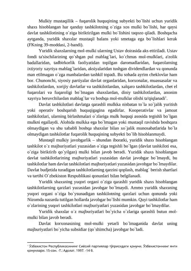 Yuridik shaxs MUSTAQIL TALIM 4