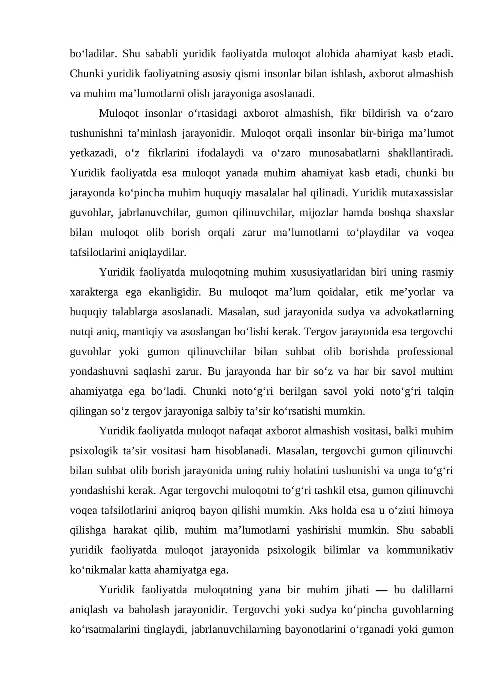 Yuridik faoliyatda muloqot 4