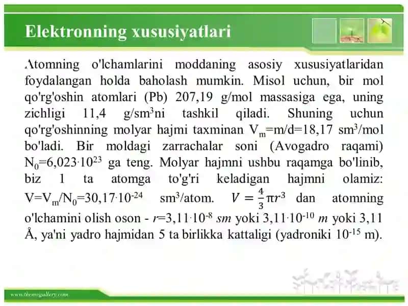 Elektronning xususiyatlari va davriy qonun 4
