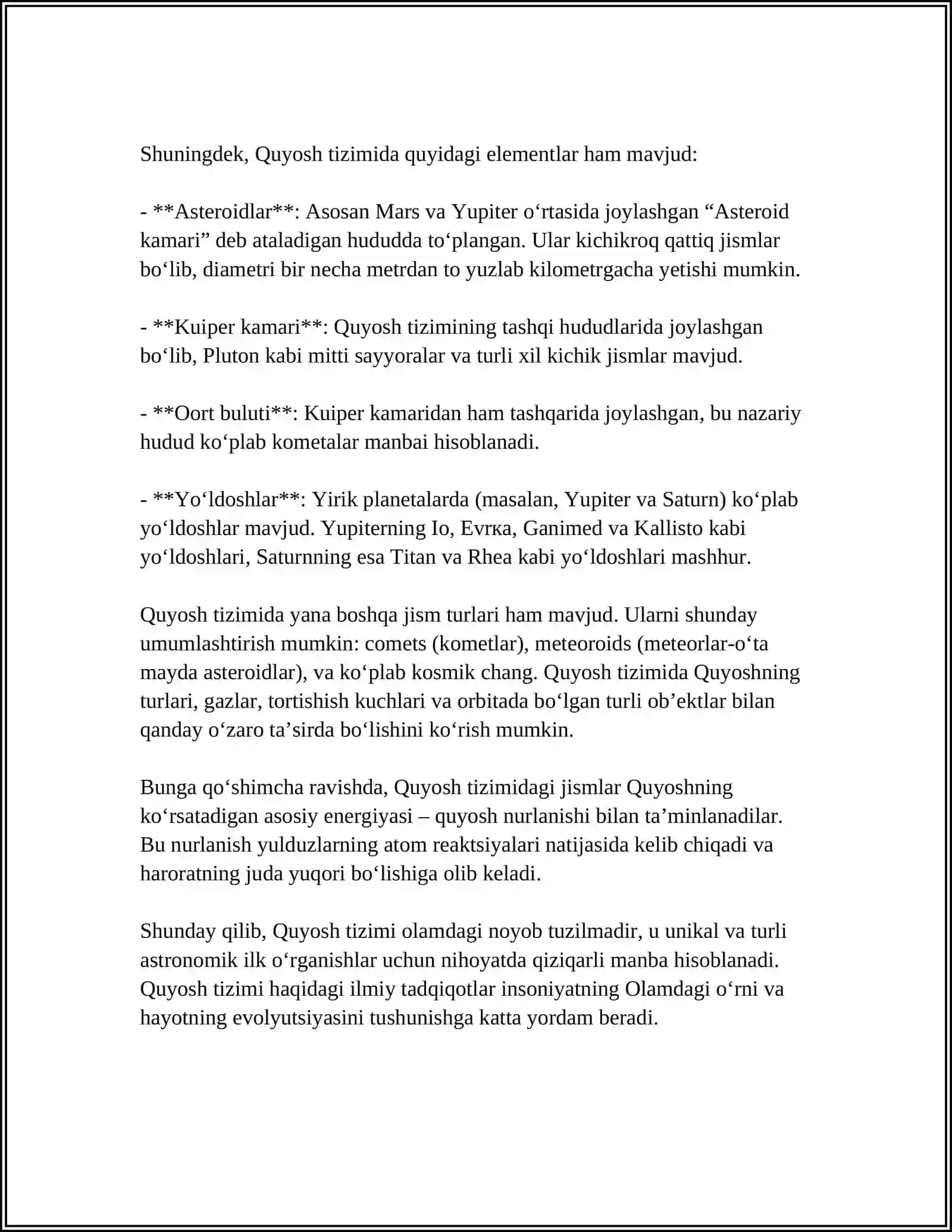 Quyosh tizimi mavzusida slayd 4