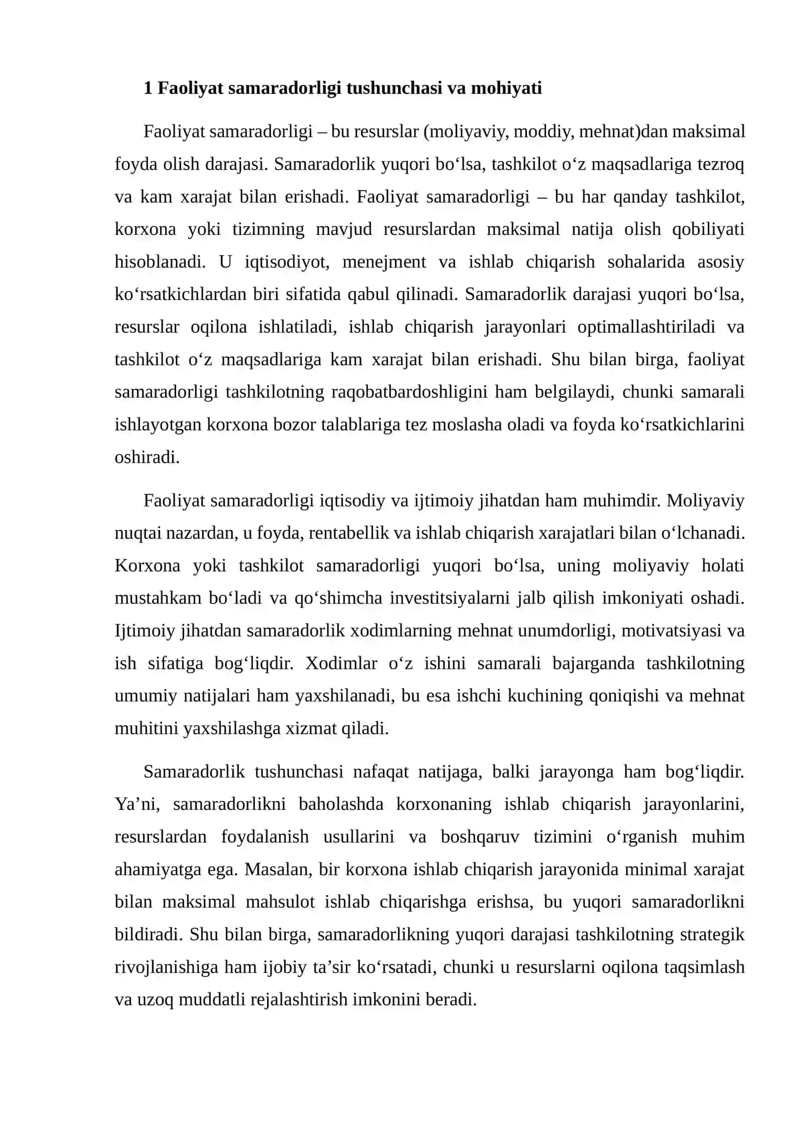 FAOLIYAT SAMARADORLIGI KO‘RSATKICHLARI 4