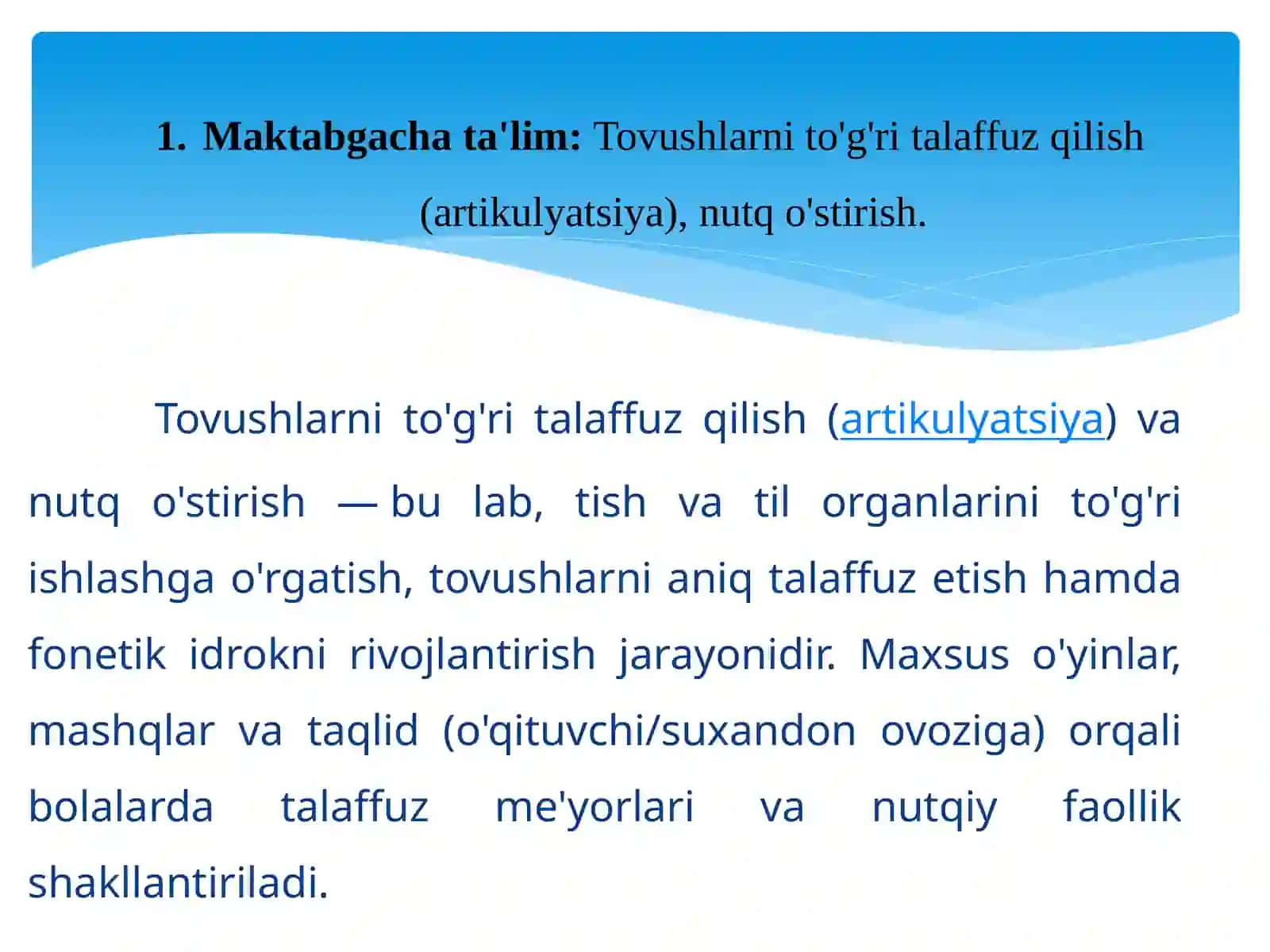 Ta'lim bo'g'inlarida talaffuz me'yorlari tasnifi 4