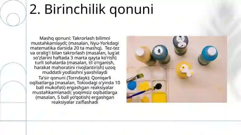 Ta'lim qonuniyatlari va tamoyillari 4