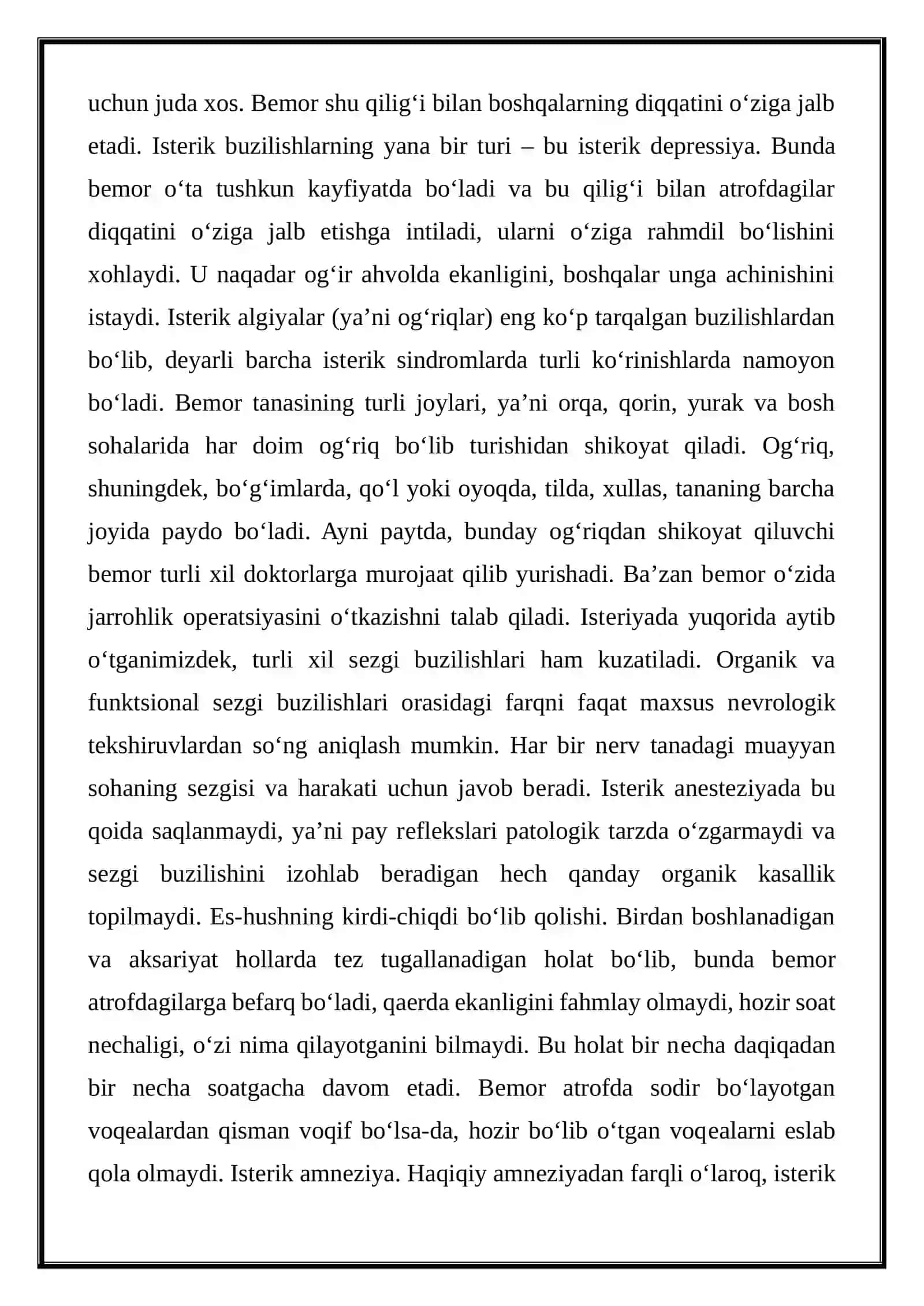 Somatoform buzilishlar tasnifi 4