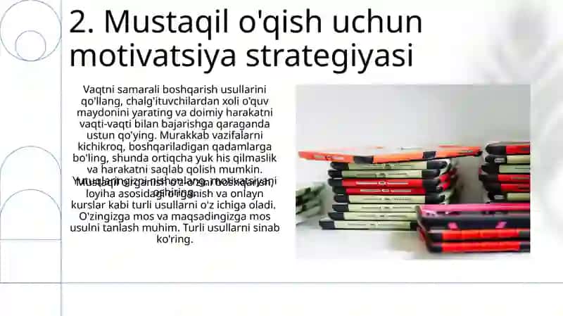 Mustaqil ta'lim ularning turlari va bajarilishi 4