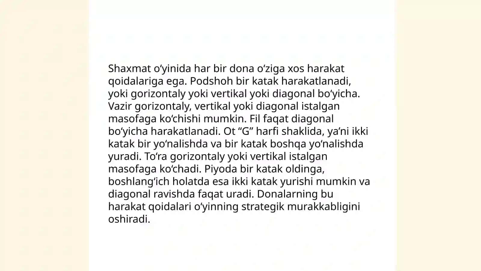 Shaxmat oʻyin qoydalari 4