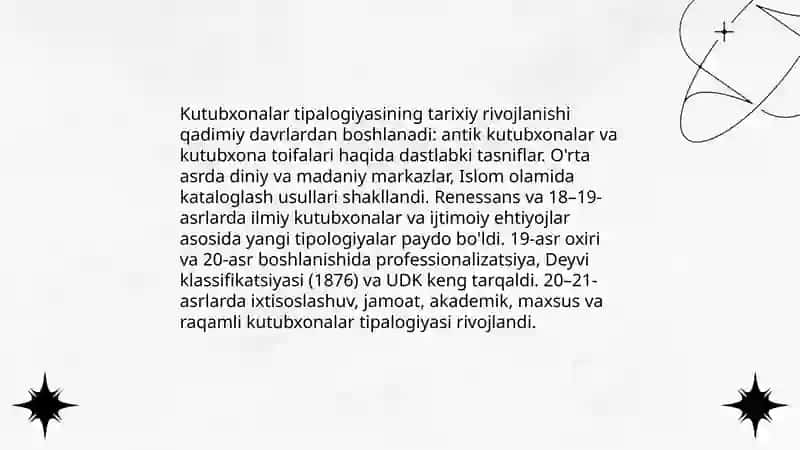 Kutubxonalar tipalogiyasi (umumiy tavsifi) 4