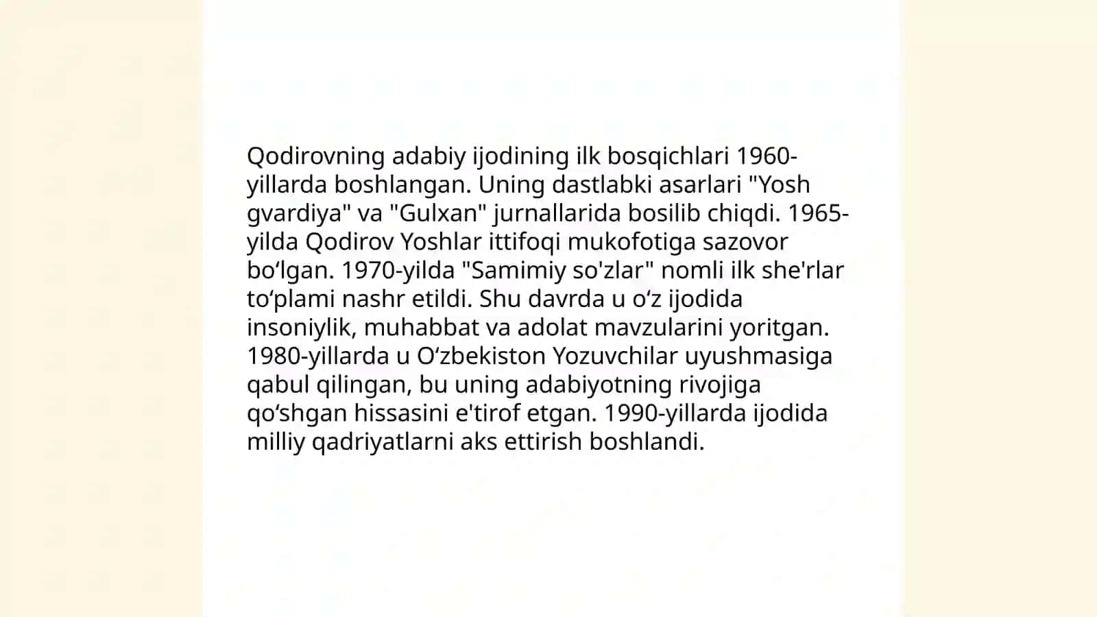 Pirimqul Qodirov hayoti va ijodi 4