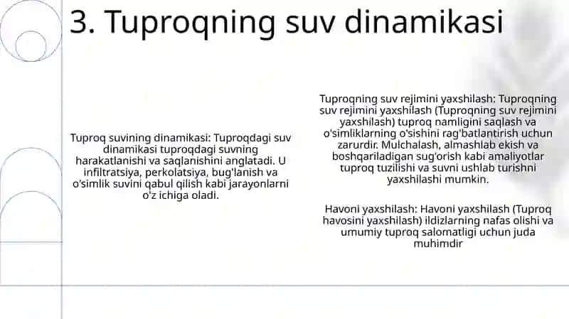 Tuproqning Suv Va Havo Rejimlarini Yaxshilash 4