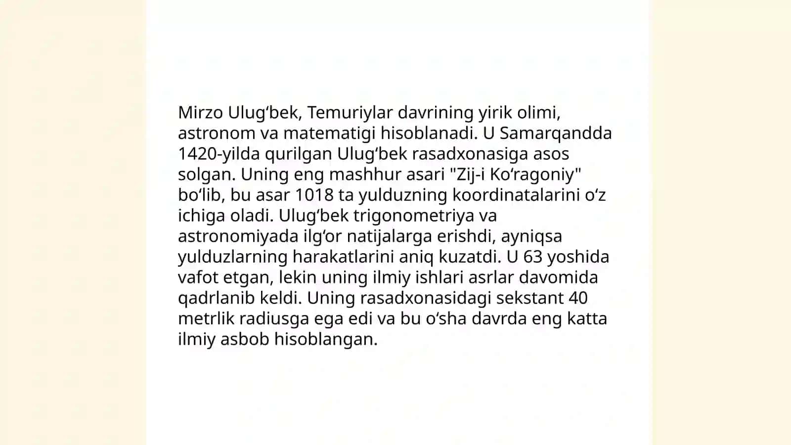 Mirzo Ulug‘bek hayoti va merosi 4