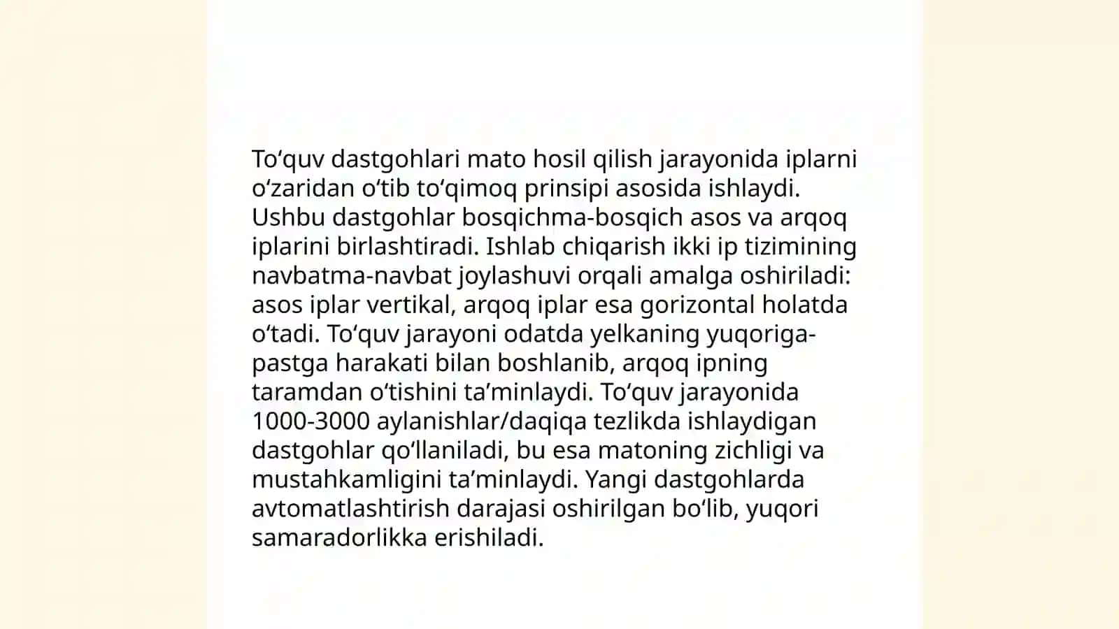 Zamonaviy toʻquv dastgohlari 4