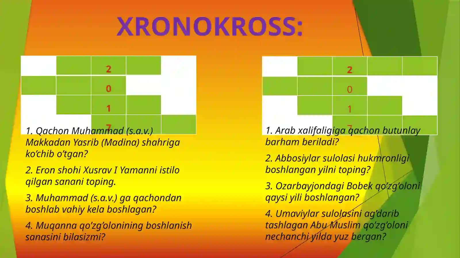 7-sinf Jahon tarixi fanidan Xalifalik mamlakatlari madaniyati dars ishlanmasi 4