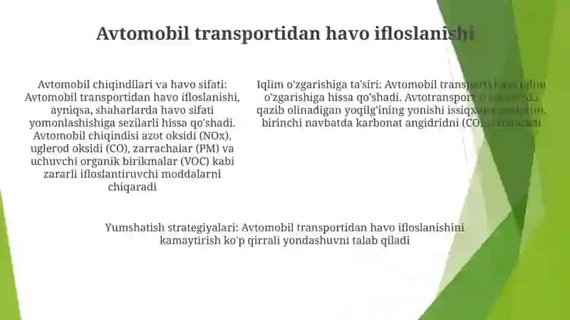 Avtomabil Transporti Va Atrof Muhit Muhofazasi 4