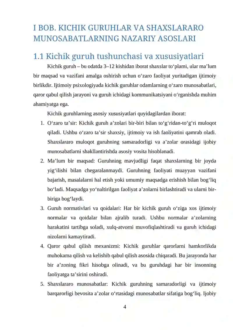 KICHIK GURUHLARDA SHAXSLARARO MUNOSABATLAR 4