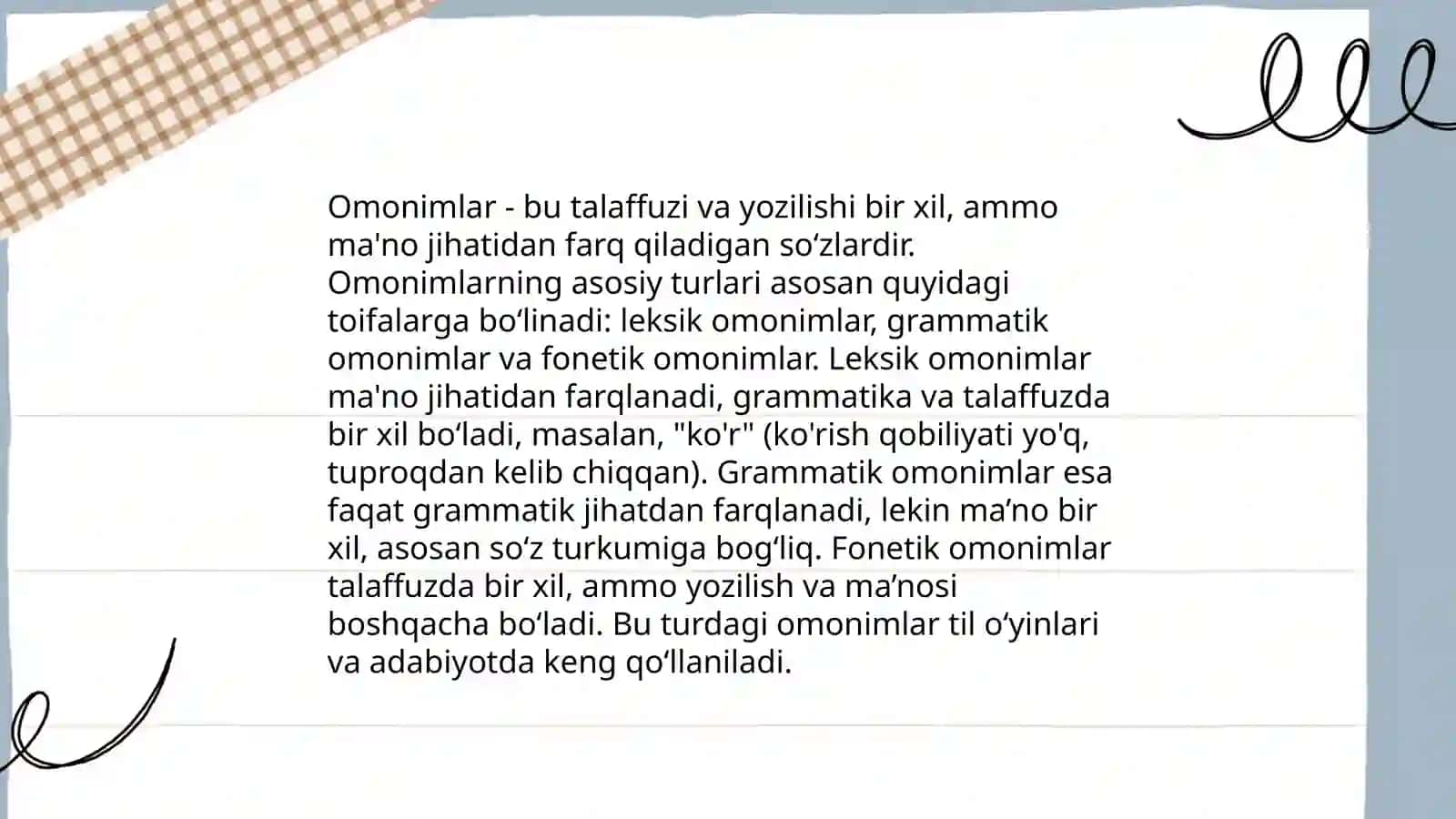 Omonimlar. Omoformalar. Omonimlarning yuzaga kelishi sabablari 4
