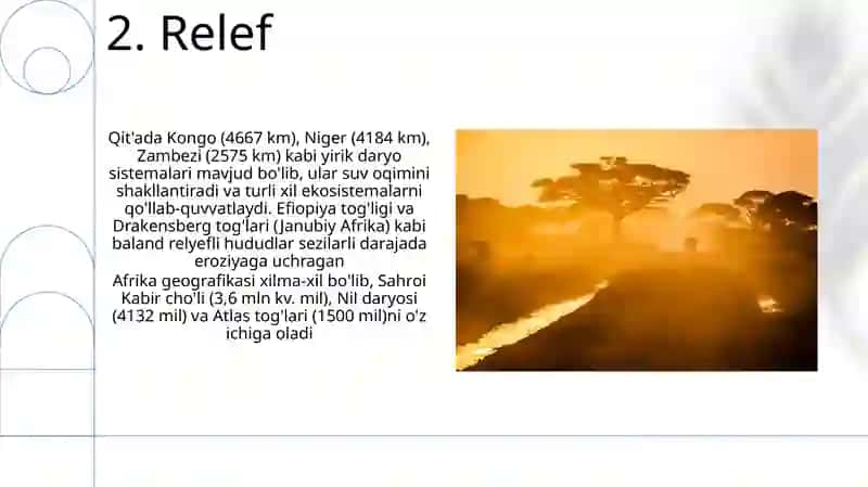 AFRIKA MATERIGINI TABIIY GEOGRAFIK RAYONLASHTIRISH 4