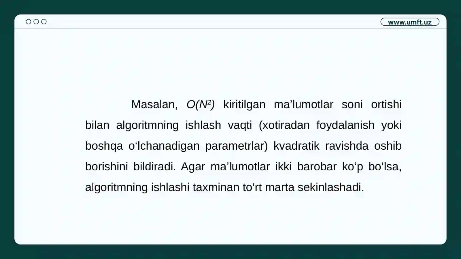 Algoritmlarning asimptotik tahlili 4