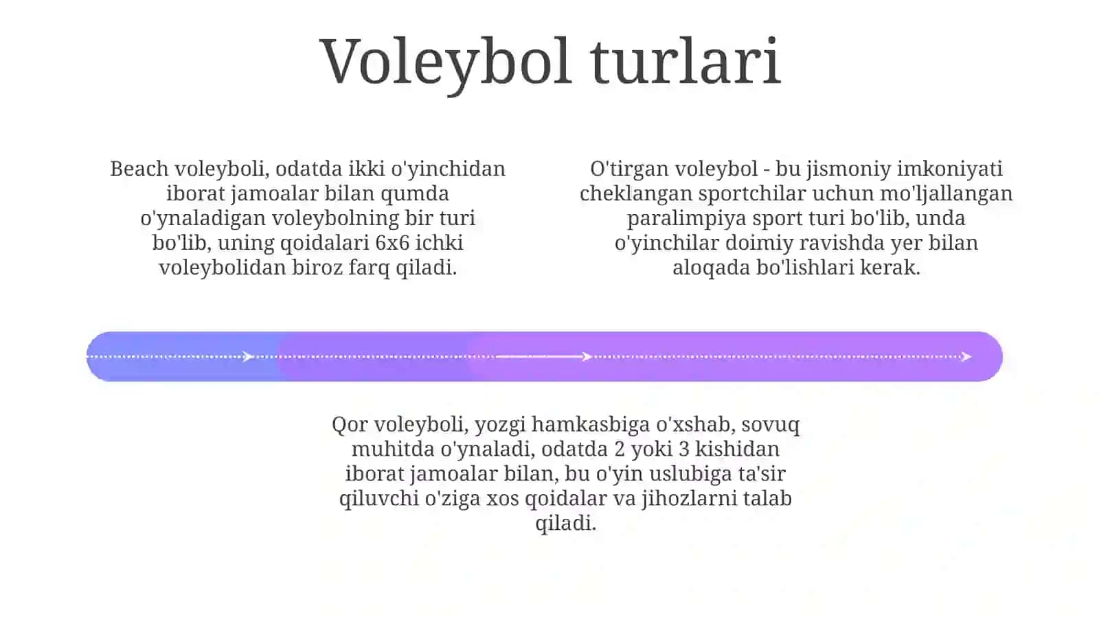 Valiboʻl sport turining tasniflanishi 4
