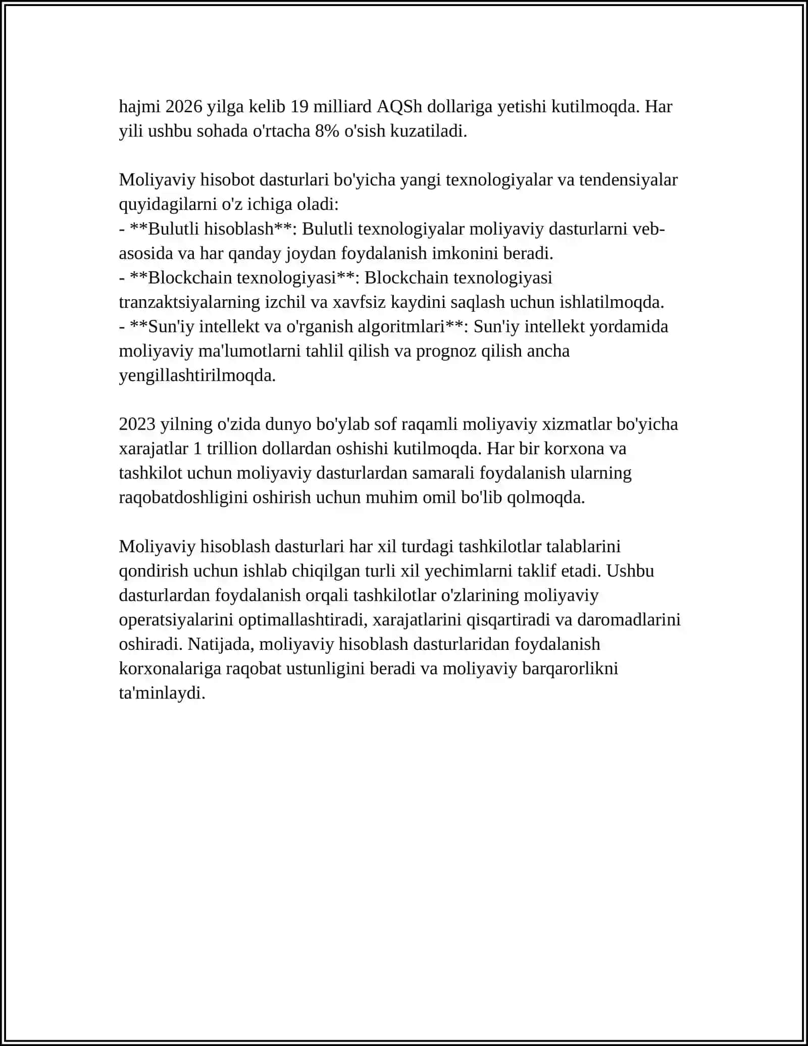 Moliyaviy hisoblash dasturlari 4