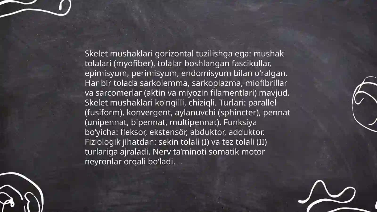 Mushak tizimi va mialogiya, fizayalogiya, tuzilish va funksiyasi 4