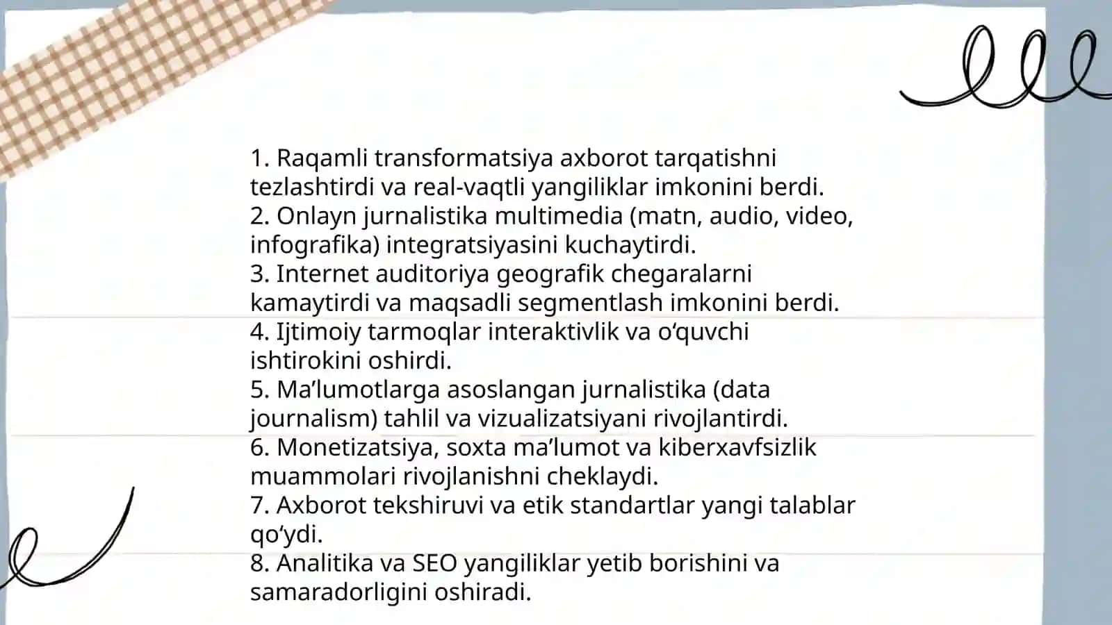 Ommaviy axborot vositalari faoliyati:yutuq va muammolar 4