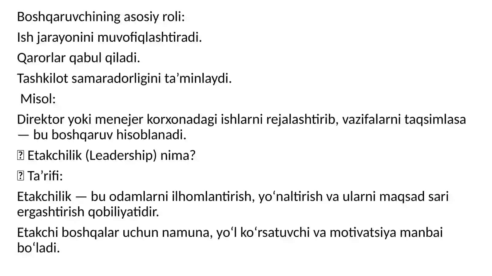 BOSHQARUV VA ETAKCHILIK 4