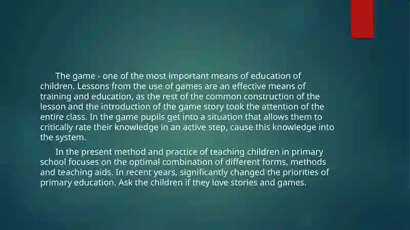 Game as a modern technique of teaching English at the primary stage 4