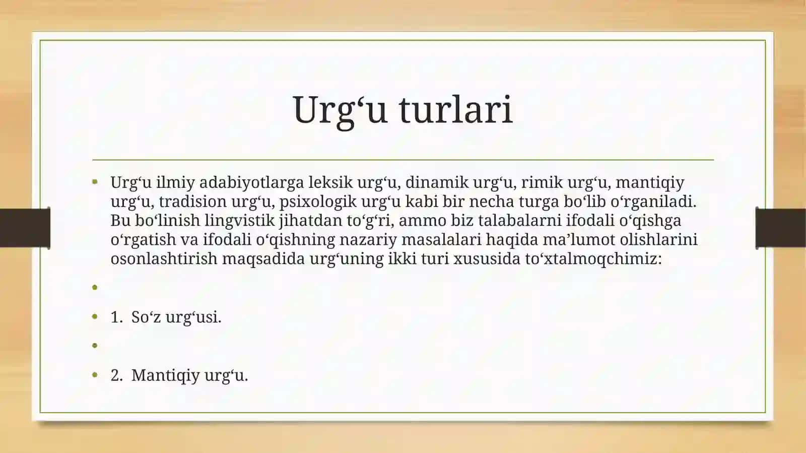Urg‘u va pauzaning ifodali o‘qishdagi ahamiyati 4
