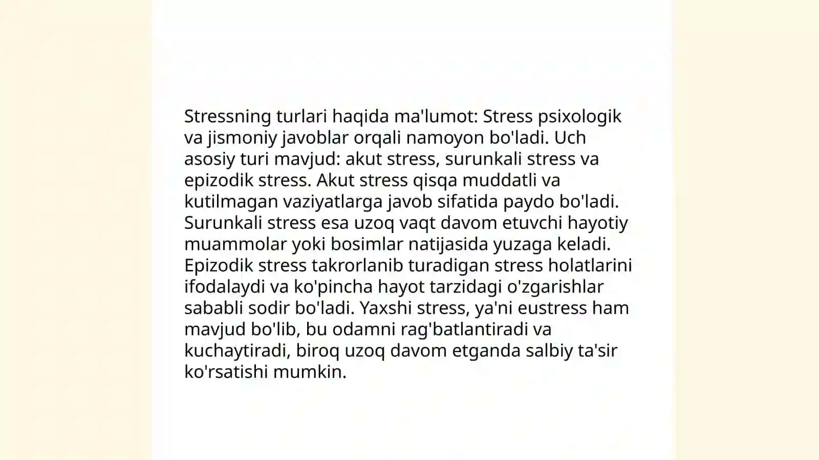 Stress va Nevroz haqida ma'lumot 4