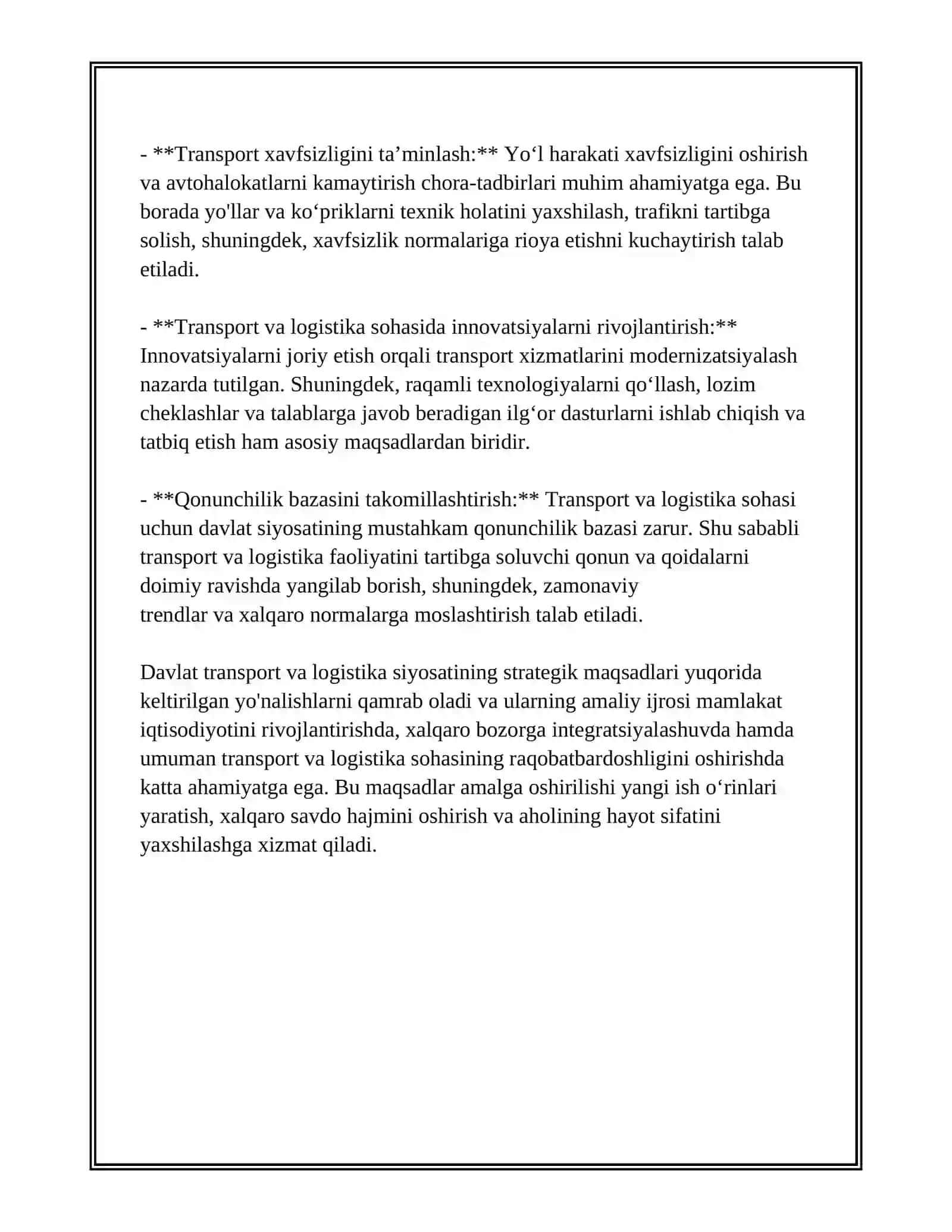 DAVLAT TRANSPORT VA LOGISTIKA SIYOSATI 4