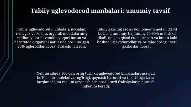 Uglevodorodlarning tabiiy manbalari 4