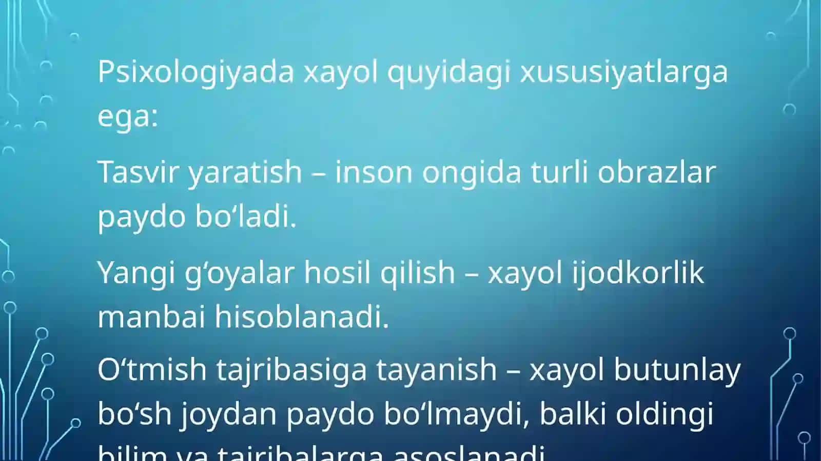 Xayol haqida tushuncha 4