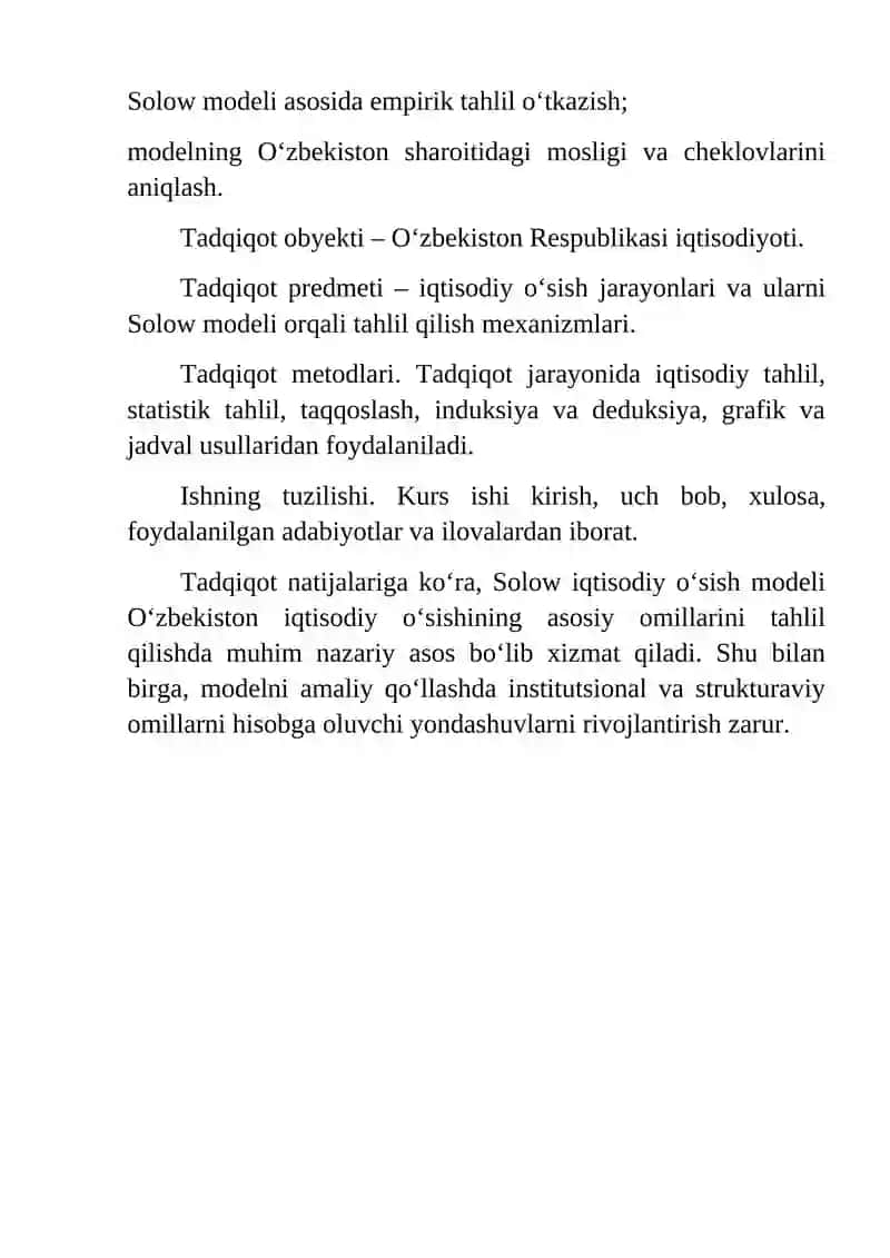 Solow Iqtisodiy O'sish Modeli Ta'limi 4