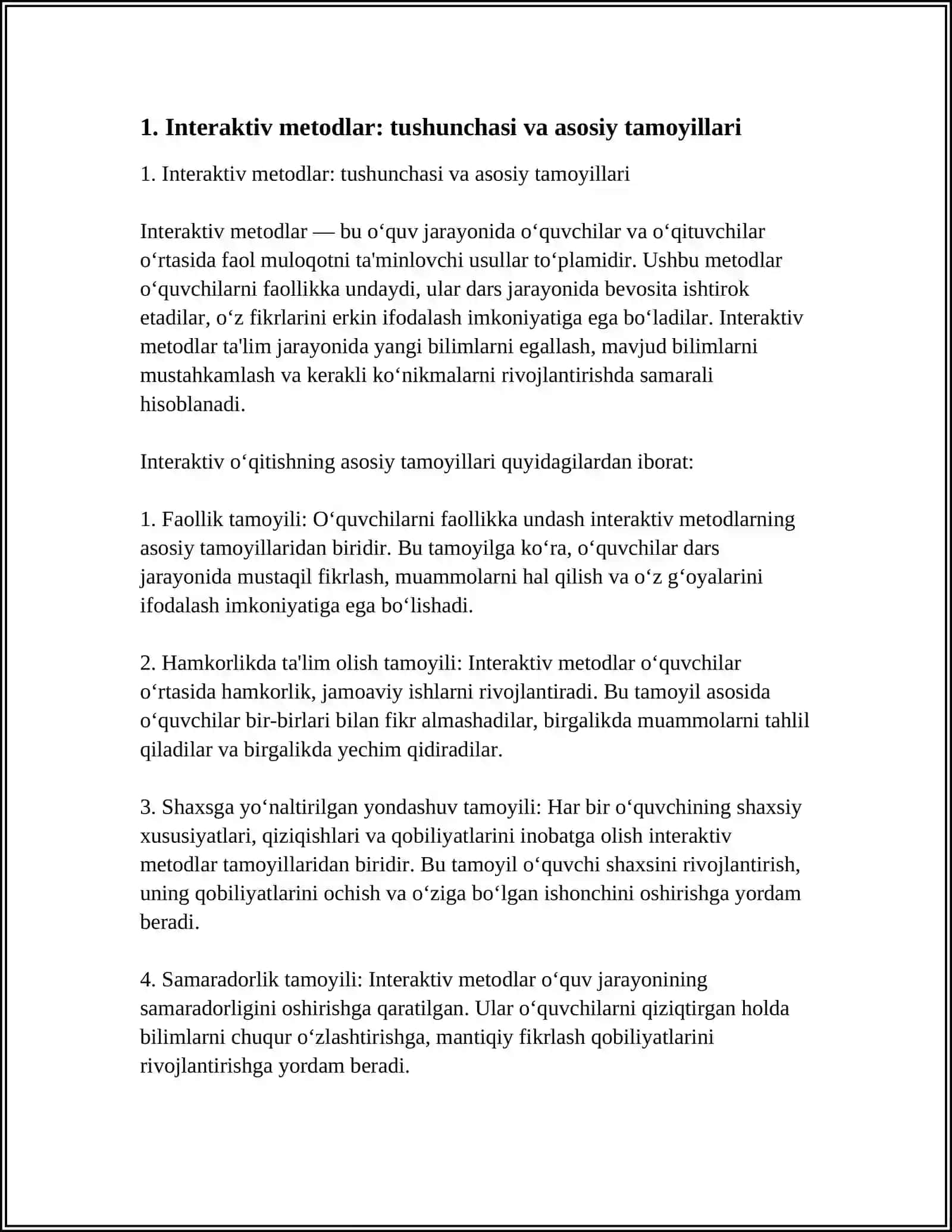 BOSHLANG'ICH SINF MATEMATIKA DARSLARIDA INTERAKTIV METODLARDAN FOYDALANISH ( GLOSSARIY HAM) 4