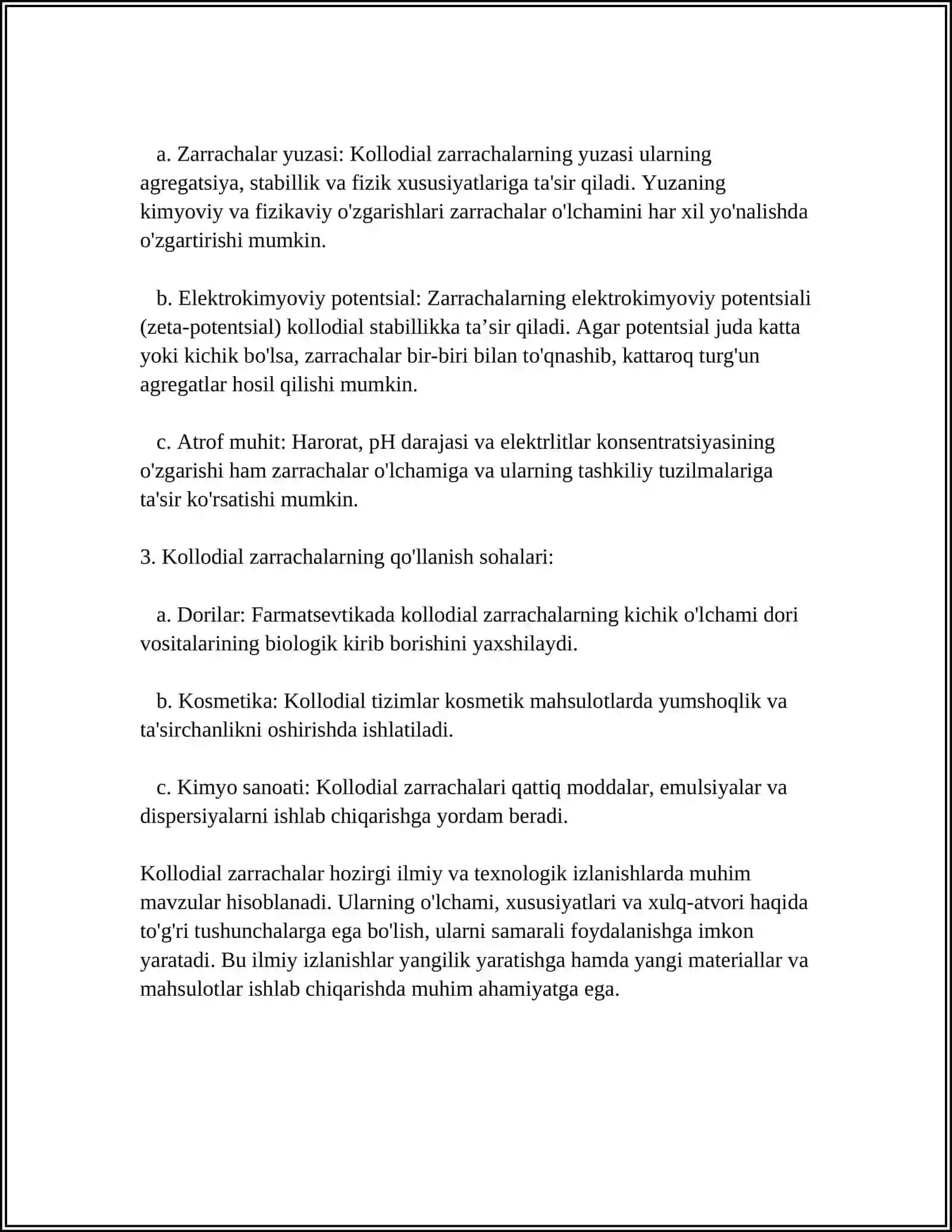 Kolloidlar olinishi va xossalari 4