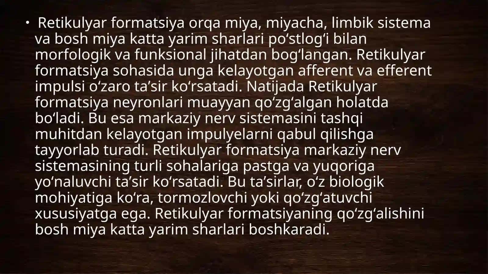 Retikulyar formatsiya va funktsiyalari 4