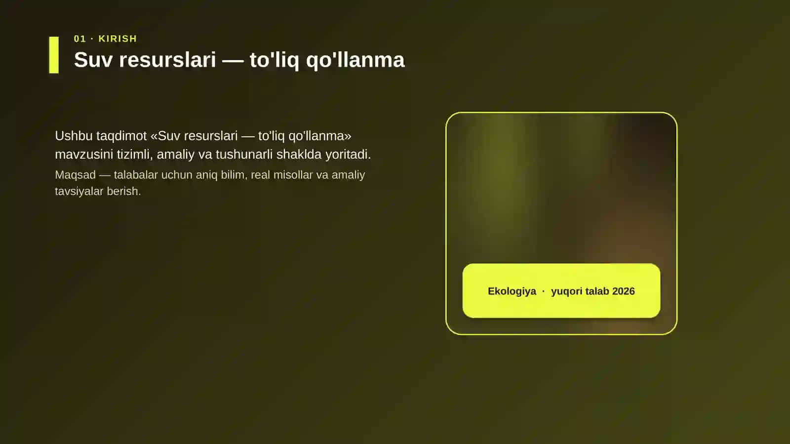 Suv resurslari — to'liq qo'llanma 4