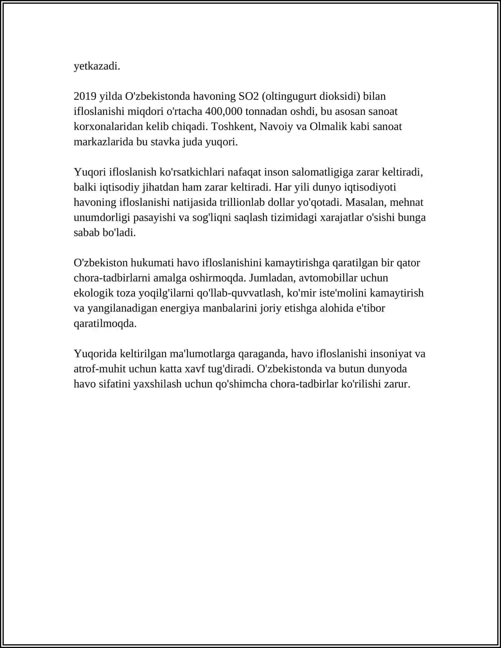ODAM EKOLOGIYASI REFERAT 4