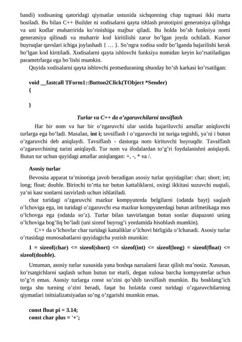 C++ ALGORITMIK TILI VA UNDA DASTUR YARATISH 4