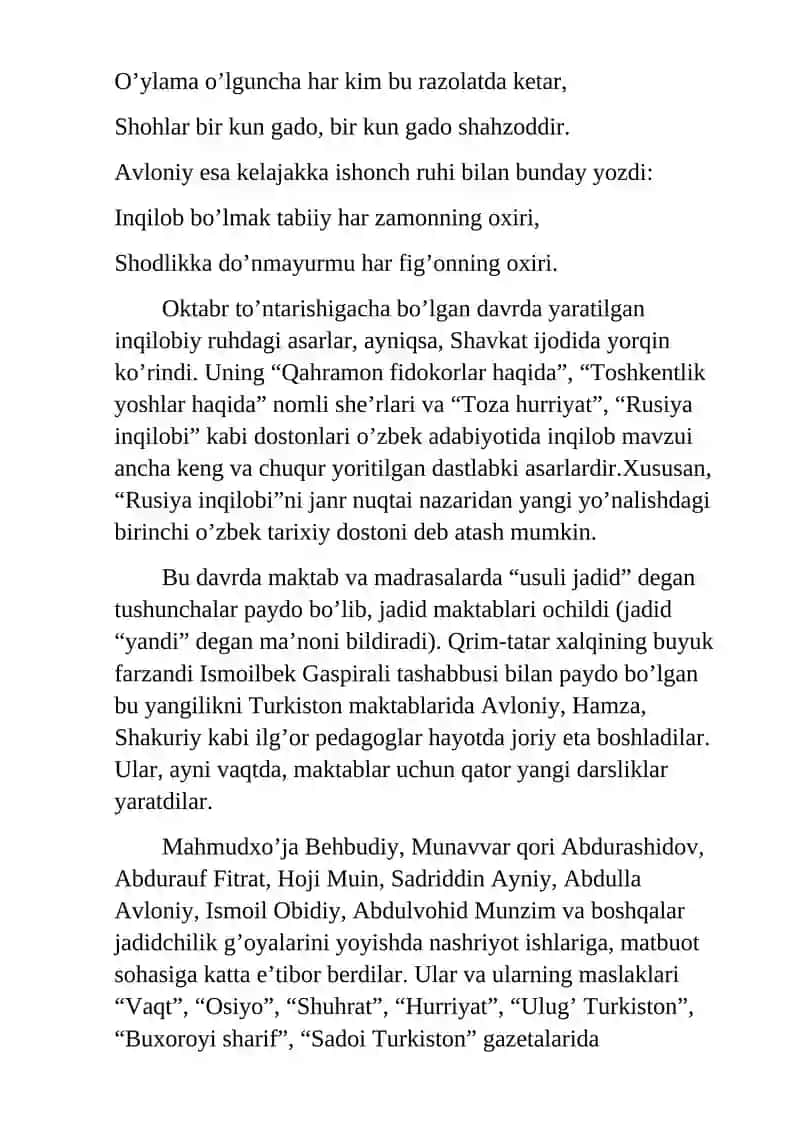 XX ASR BOSHLARIDA TAQRIZ JANRI 4