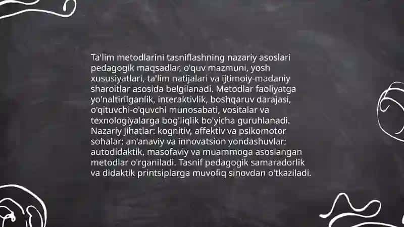 Ta'lim Metodlari va Ta'lim Shakllari Tasnifi 4