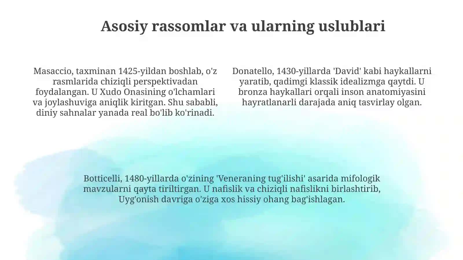 Ilk uygʻonish davri sanʼati va ijodkorlari 4